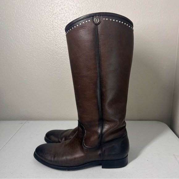 Brown Leather Knee-High Boots - Picture 5 of 12